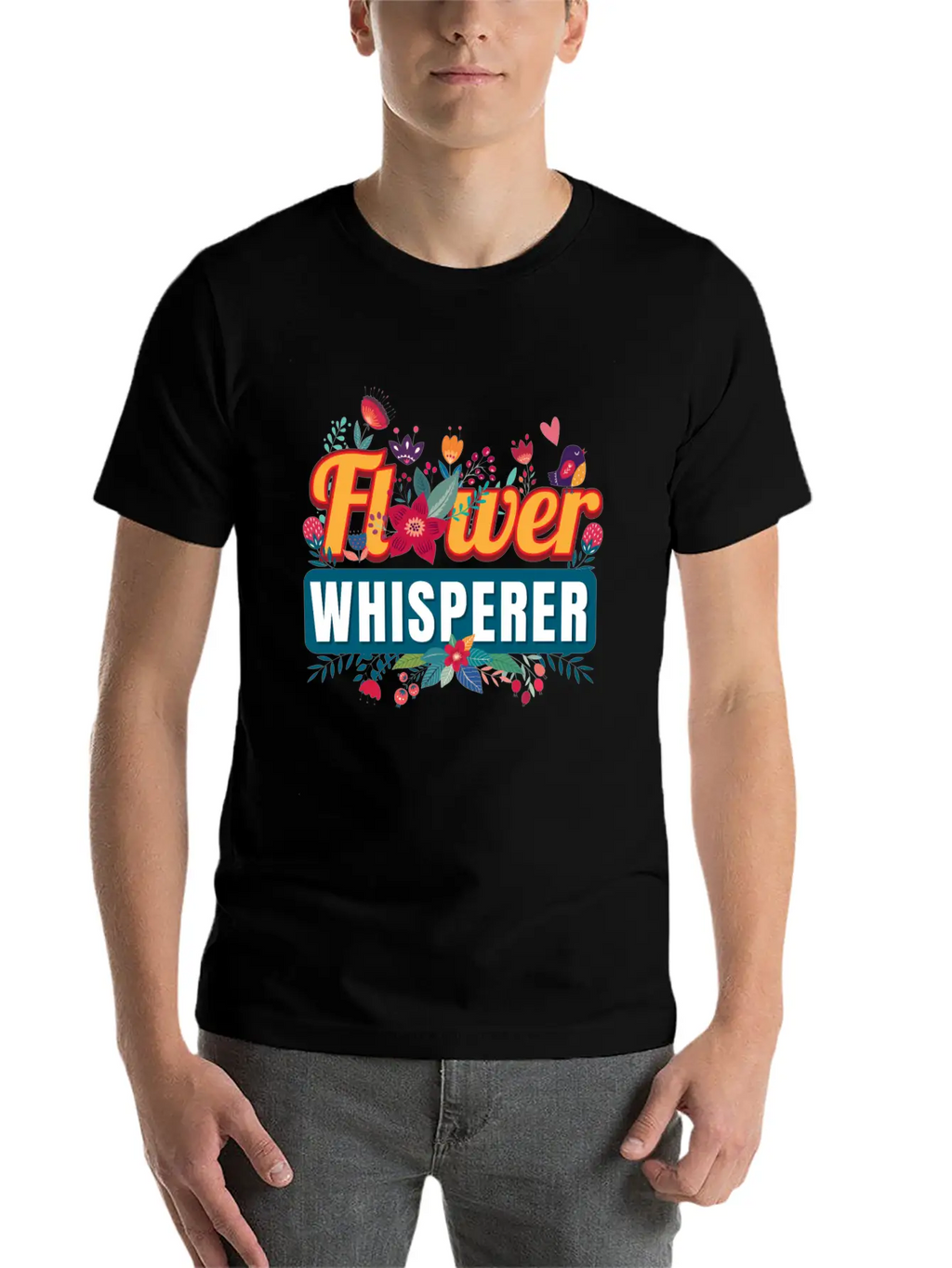 Flower Whisperer Florist Flowers Stylish Everyday T-Shirt – Unisex Basic Cotton Tee