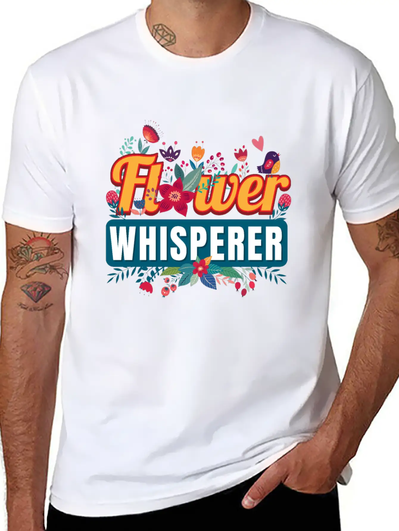 Flower Whisperer Florist Flowers Stylish Everyday T-Shirt – Unisex Basic Cotton Tee