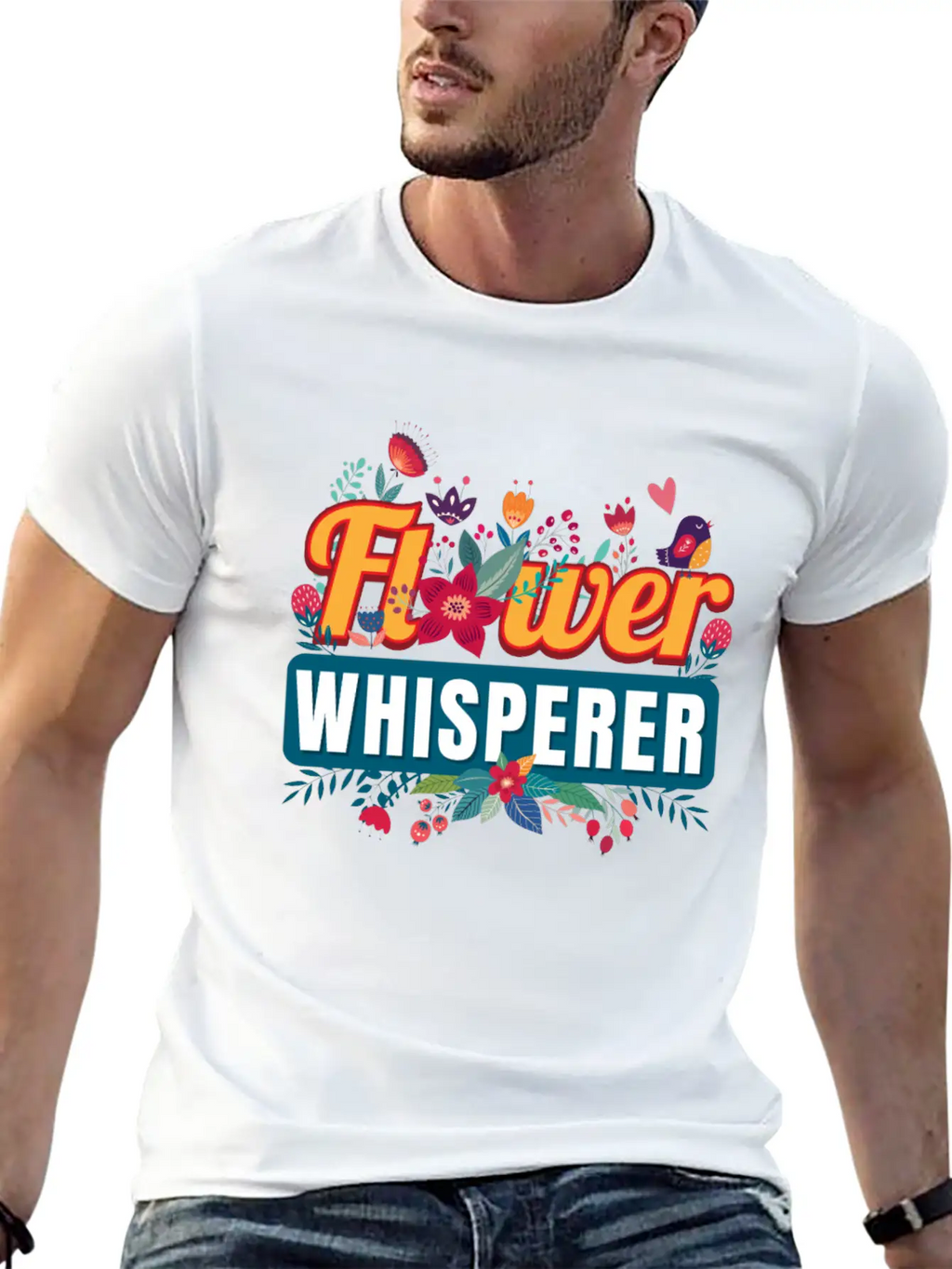 Flower Whisperer Florist Flowers Stylish Everyday T-Shirt – Unisex Basic Cotton Tee