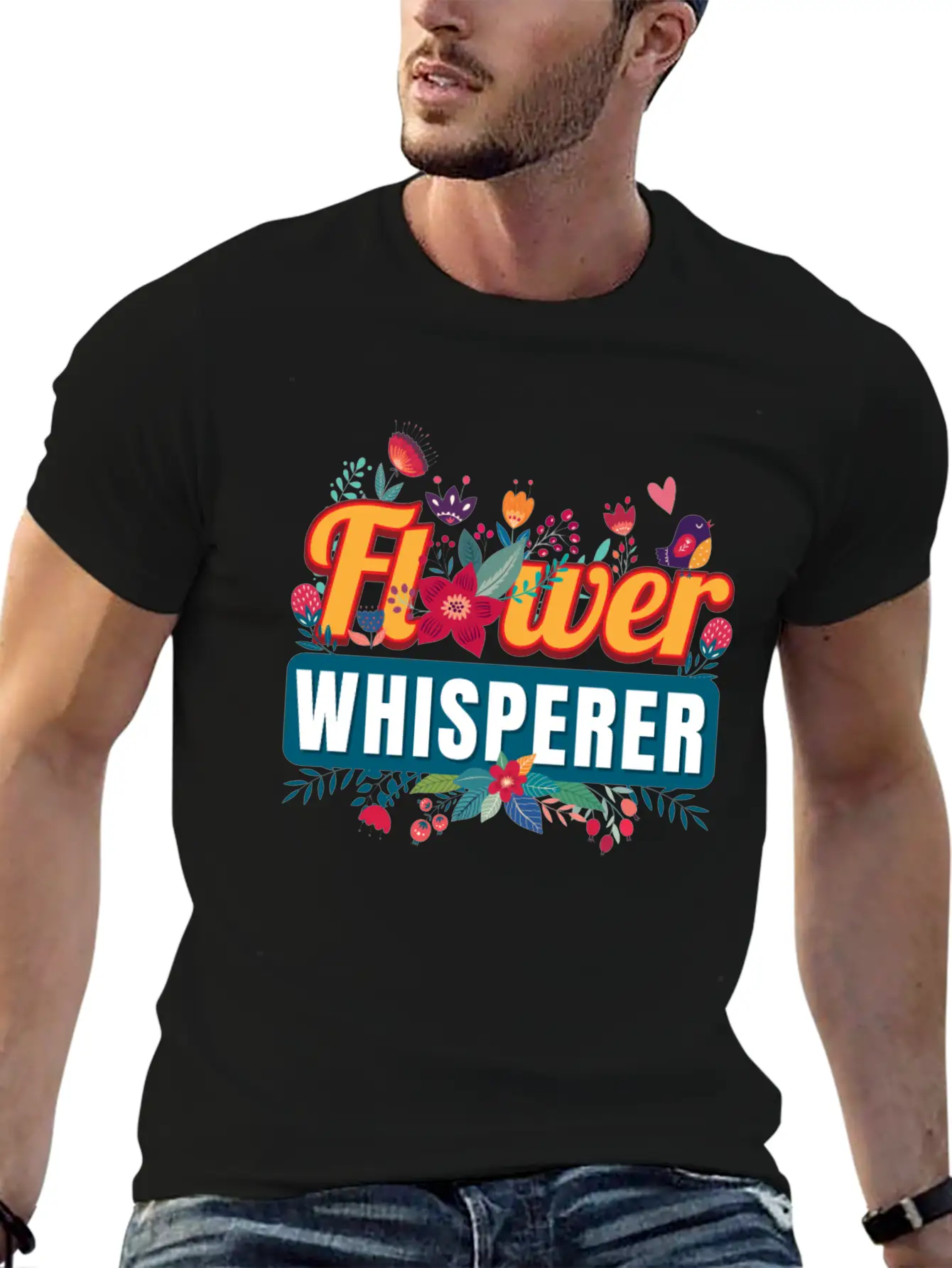 Flower Whisperer Florist Flowers Stylish Everyday T-Shirt – Unisex Basic Cotton Tee