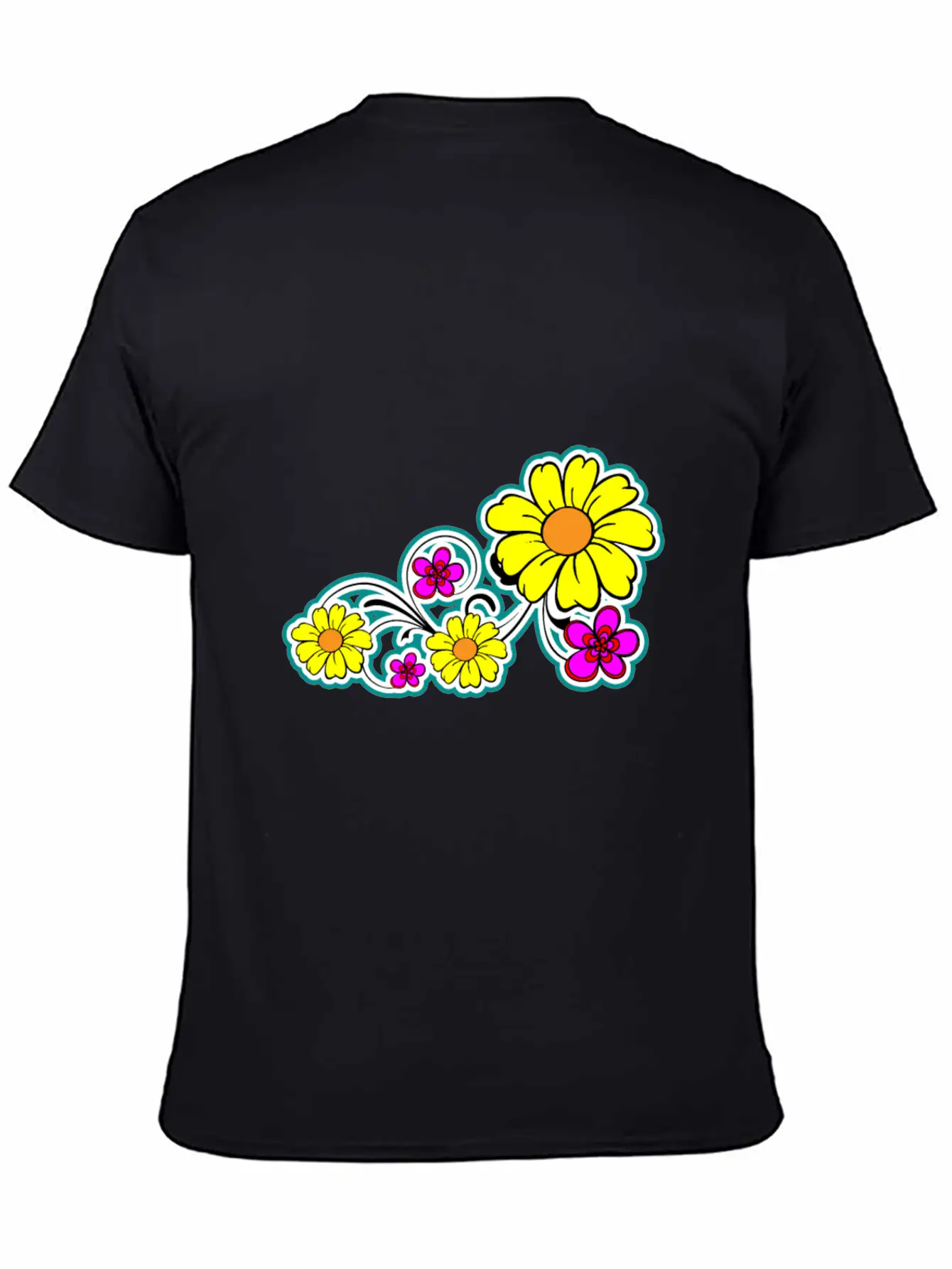Flowers Breathable Graphic T-Shirt – Perfect For Casual Days