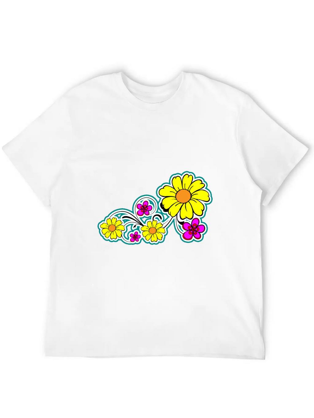 Flowers Breathable Graphic T-Shirt – Perfect For Casual Days