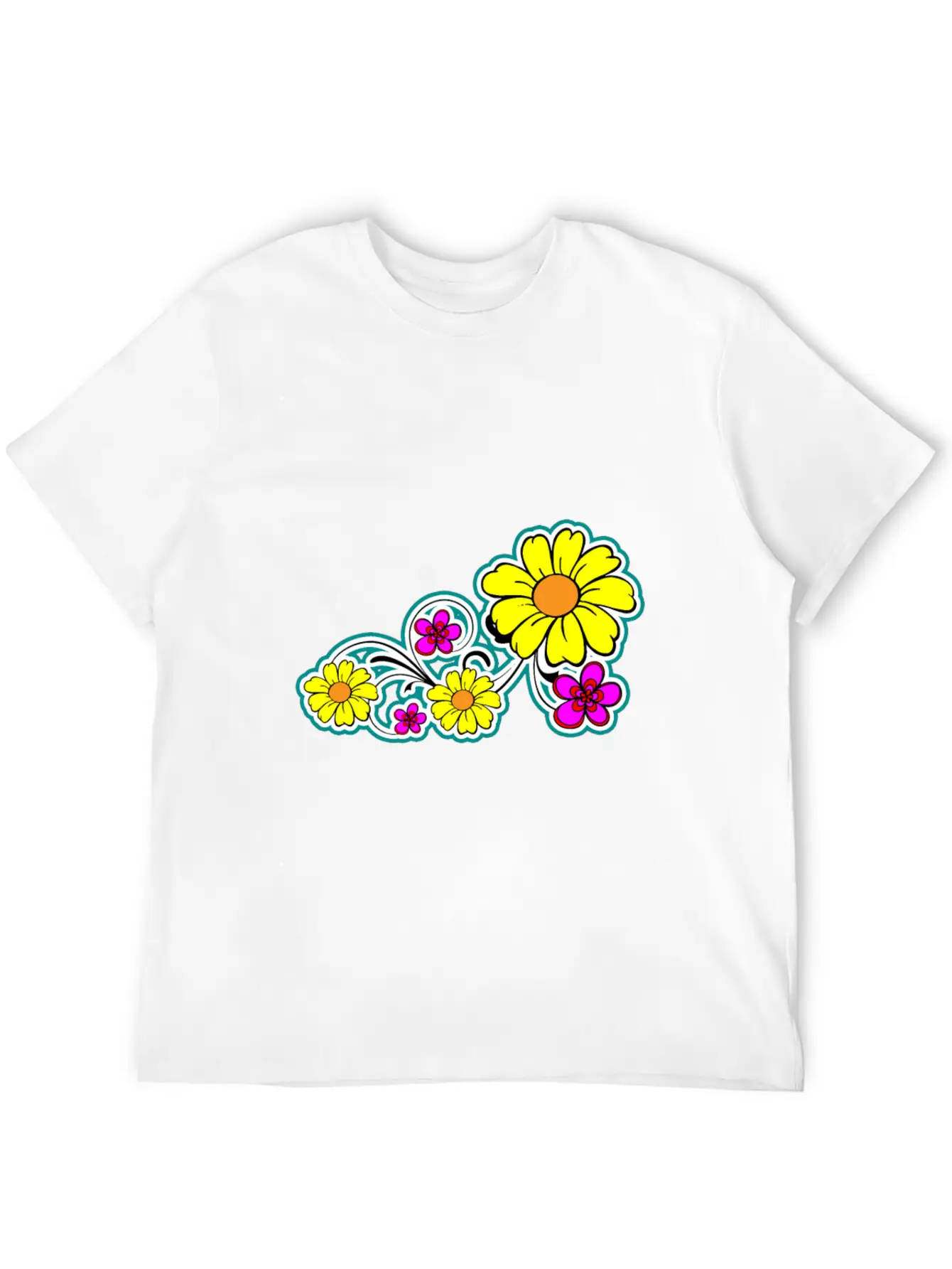 Flowers Breathable Graphic T-Shirt – Perfect For Casual Days