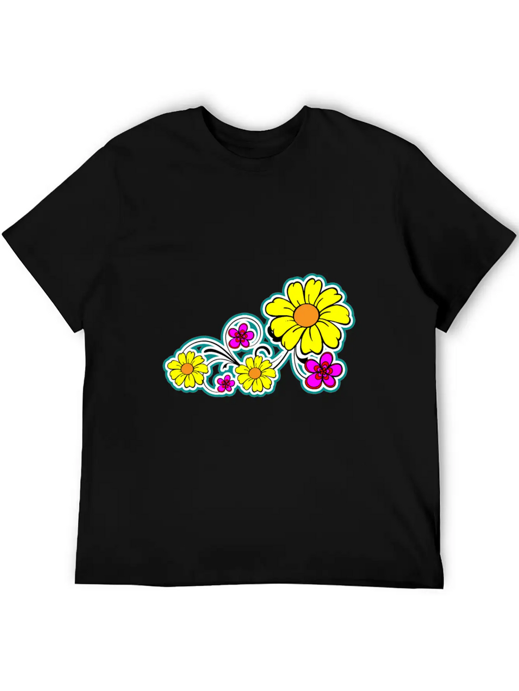 Flowers Breathable Graphic T-Shirt – Perfect For Casual Days