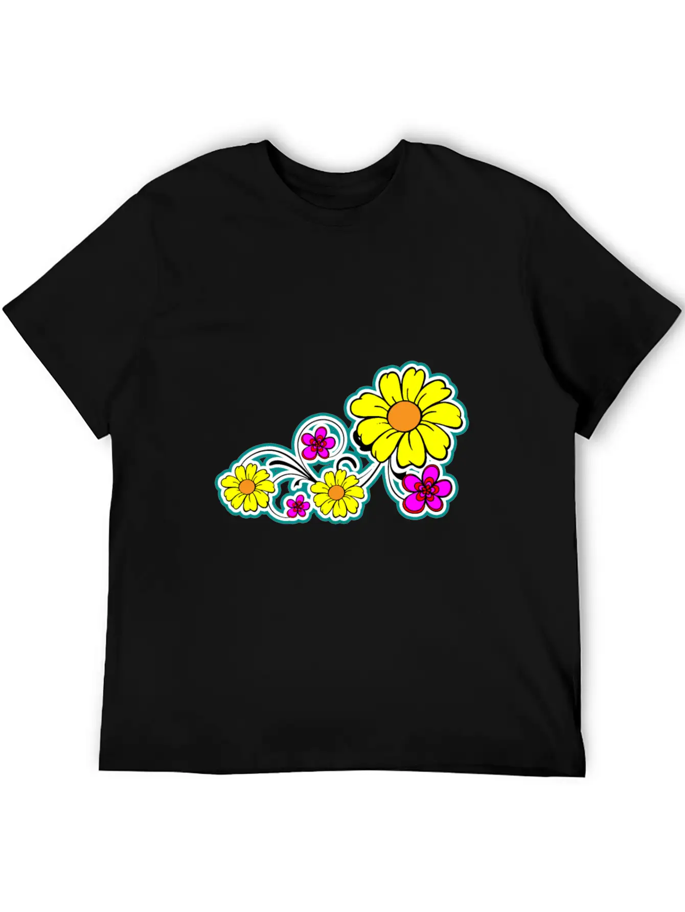 Flowers Breathable Graphic T-Shirt – Perfect For Casual Days