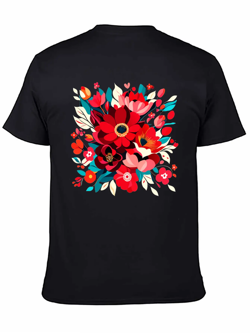 Flowers Illustration Vector Art Harmony In Bloom Classic Cotton Tee – Unisex Comfort For Any Season