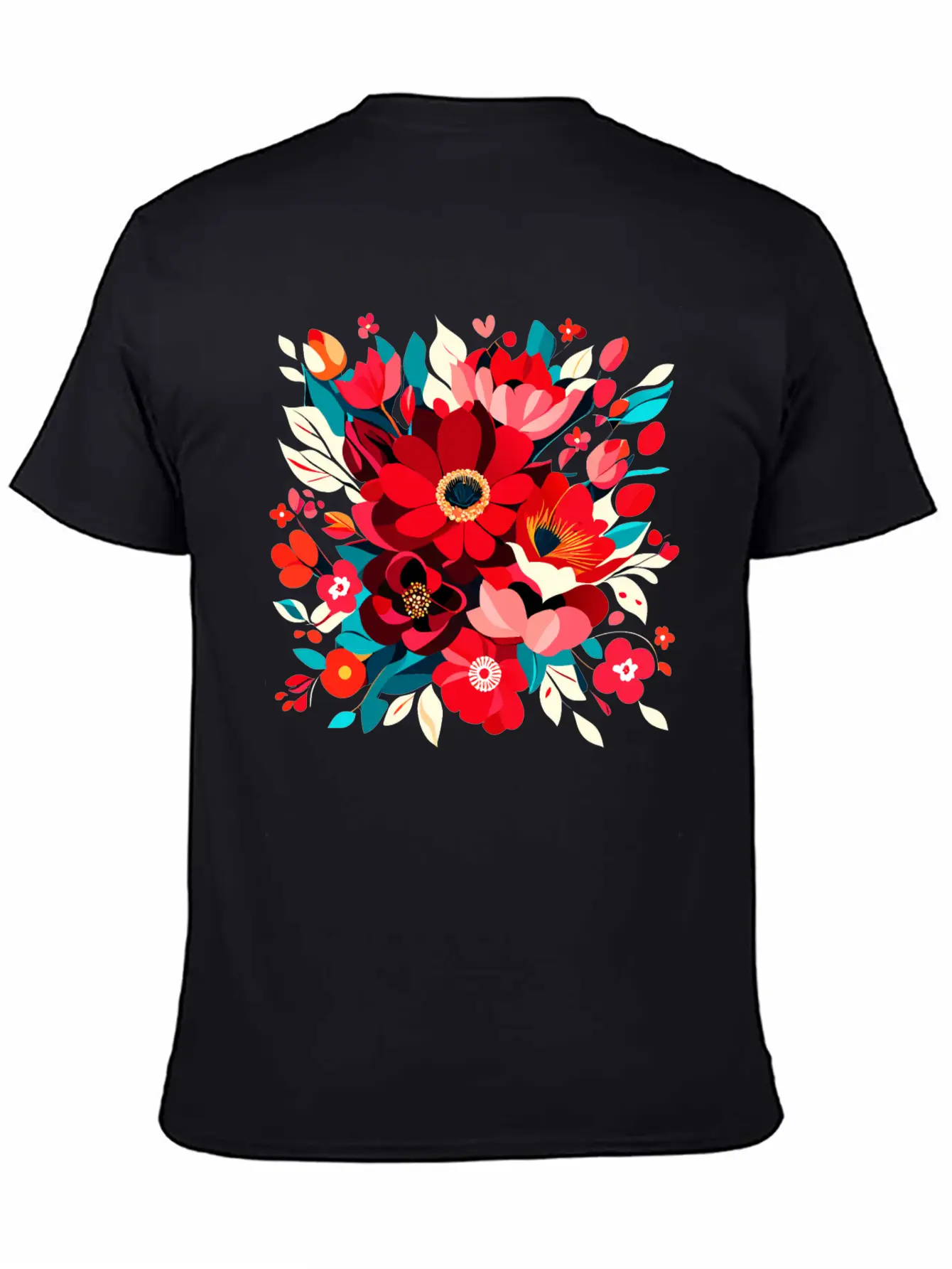 Flowers Illustration Vector Art Harmony In Bloom Classic Cotton Tee – Unisex Comfort For Any Season