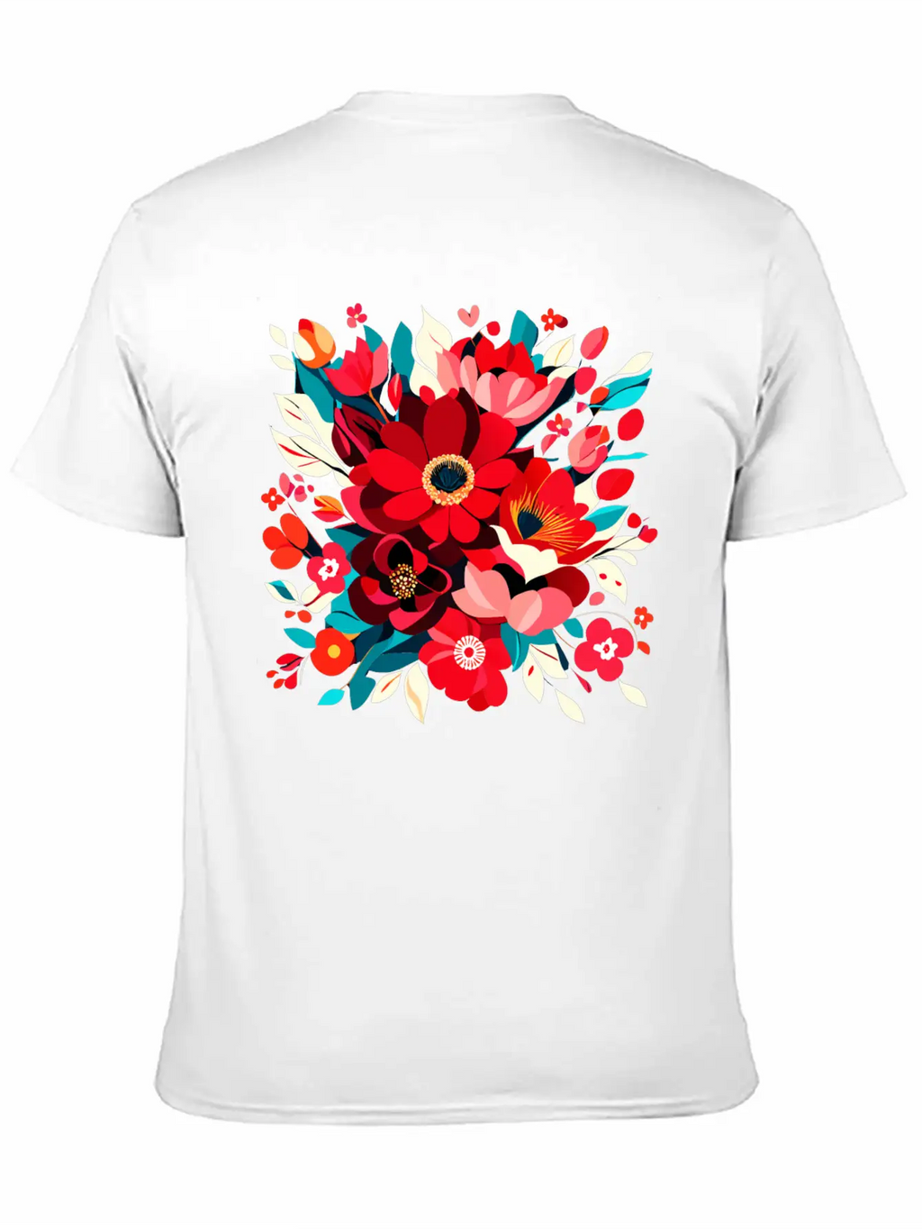 Flowers Illustration Vector Art Harmony In Bloom Classic Cotton Tee – Unisex Comfort For Any Season