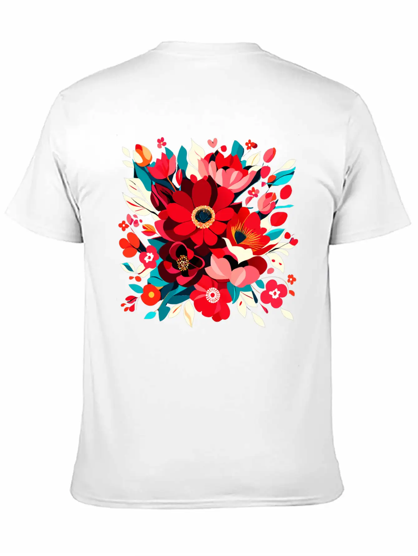Flowers Illustration Vector Art Harmony In Bloom Classic Cotton Tee – Unisex Comfort For Any Season