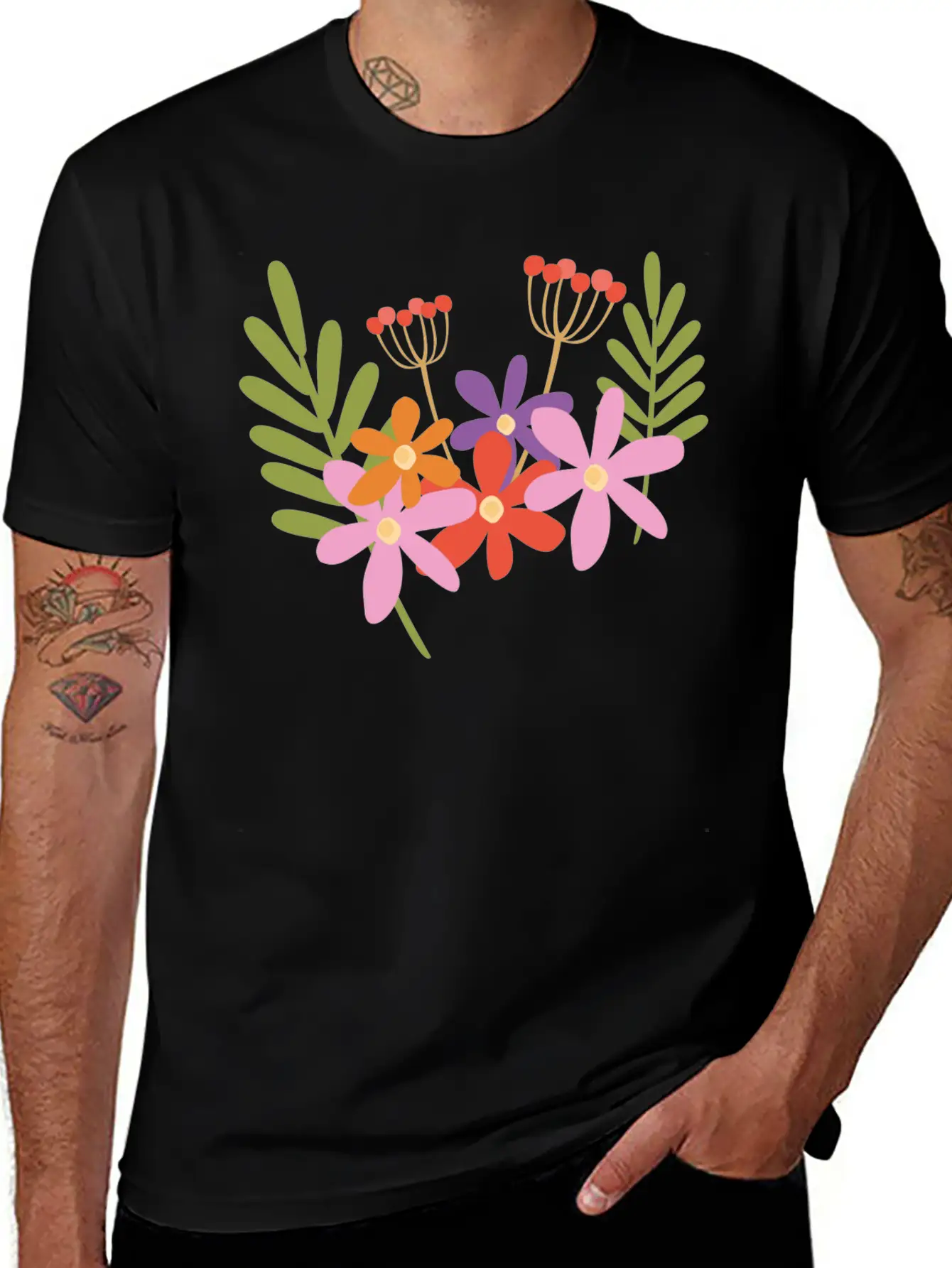 Flowers In Spring Relaxed Everyday Tee – Lightweight And Durable Cotton