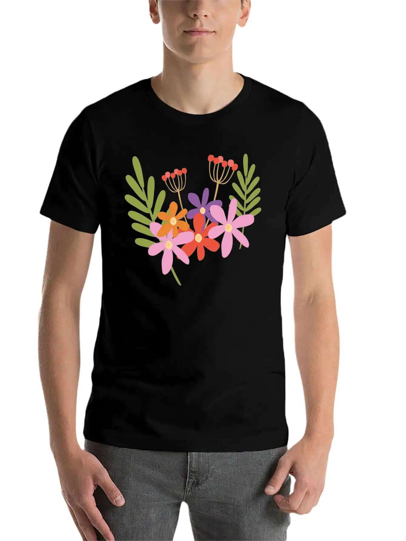 Flowers In Spring Relaxed Everyday Tee – Lightweight And Durable Cotton