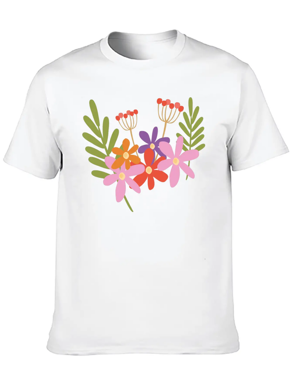 Flowers In Spring Relaxed Everyday Tee – Lightweight And Durable Cotton