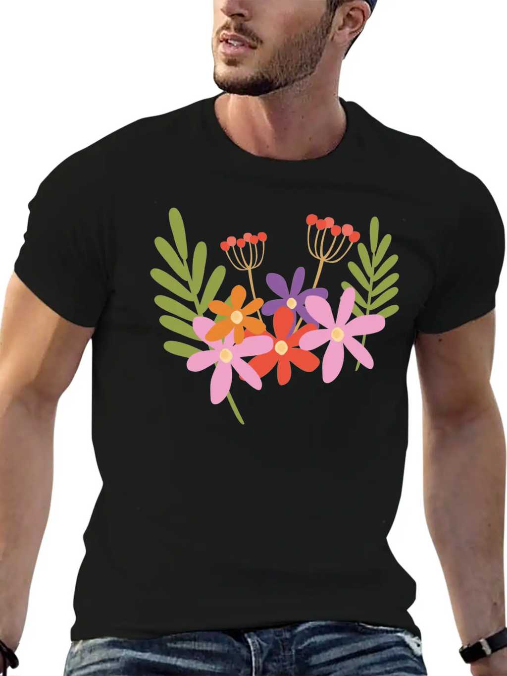 Flowers In Spring Relaxed Everyday Tee – Lightweight And Durable Cotton