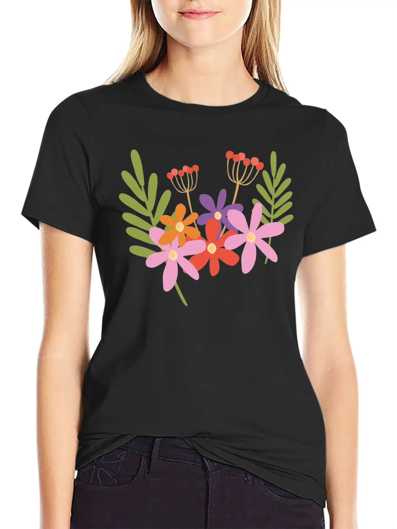 Flowers In Spring Relaxed Everyday Tee – Lightweight And Durable Cotton