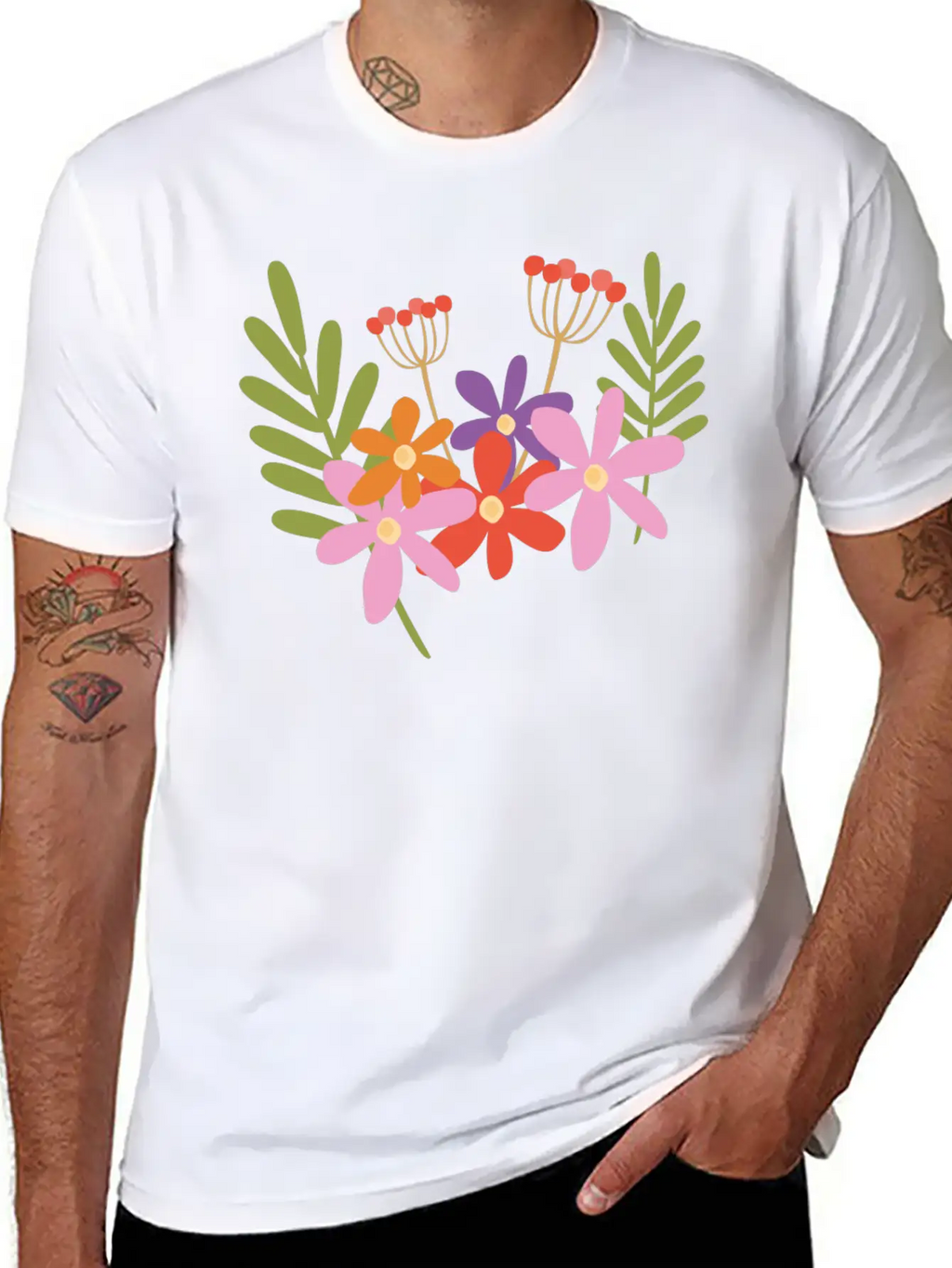 Flowers In Spring Relaxed Everyday Tee – Lightweight And Durable Cotton