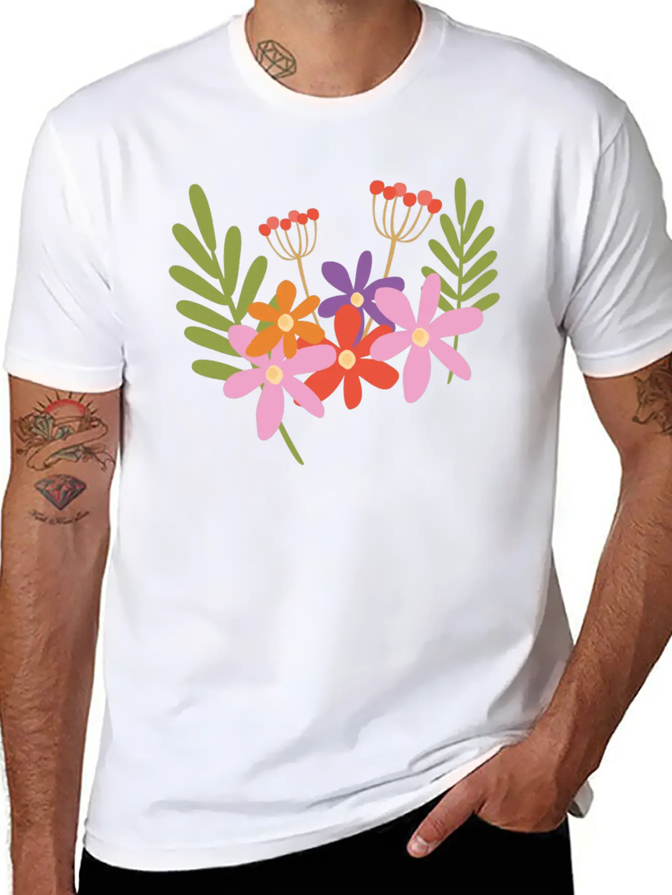Flowers In Spring Relaxed Everyday Tee – Lightweight And Durable Cotton