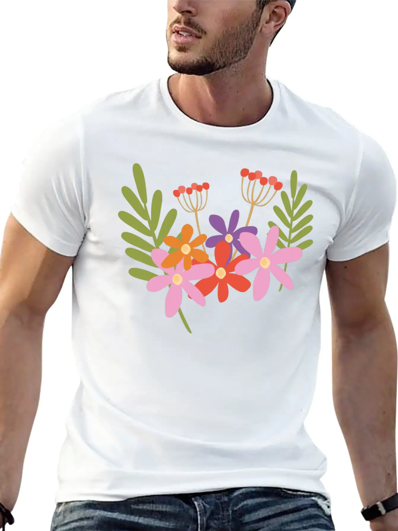 Flowers In Spring Relaxed Everyday Tee – Lightweight And Durable Cotton