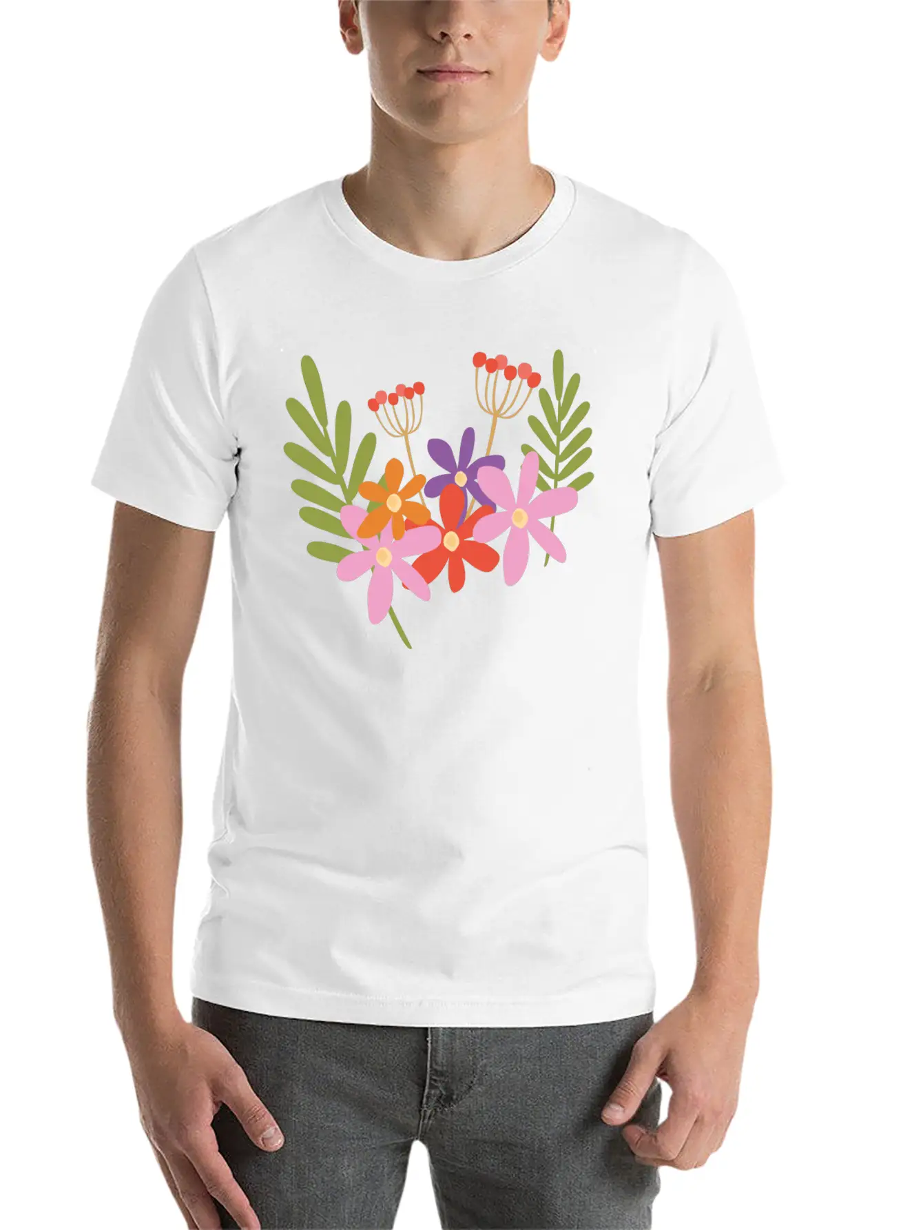 Flowers In Spring Relaxed Everyday Tee – Lightweight And Durable Cotton
