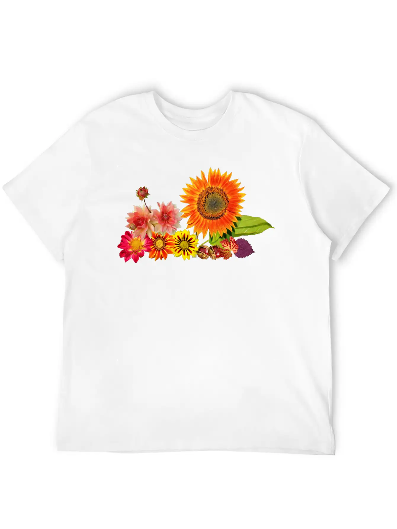 Flowers Lilies Tulips Orchids Sunflower Dahlia Ger Essential Cotton Tee For Daily Outfits – Unisex Style