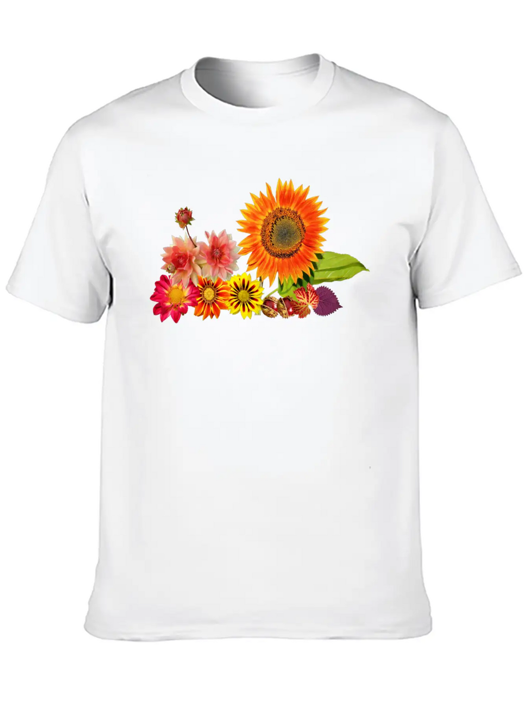 Flowers Lilies Tulips Orchids Sunflower Dahlia Ger Essential Cotton Tee For Daily Outfits – Unisex Style
