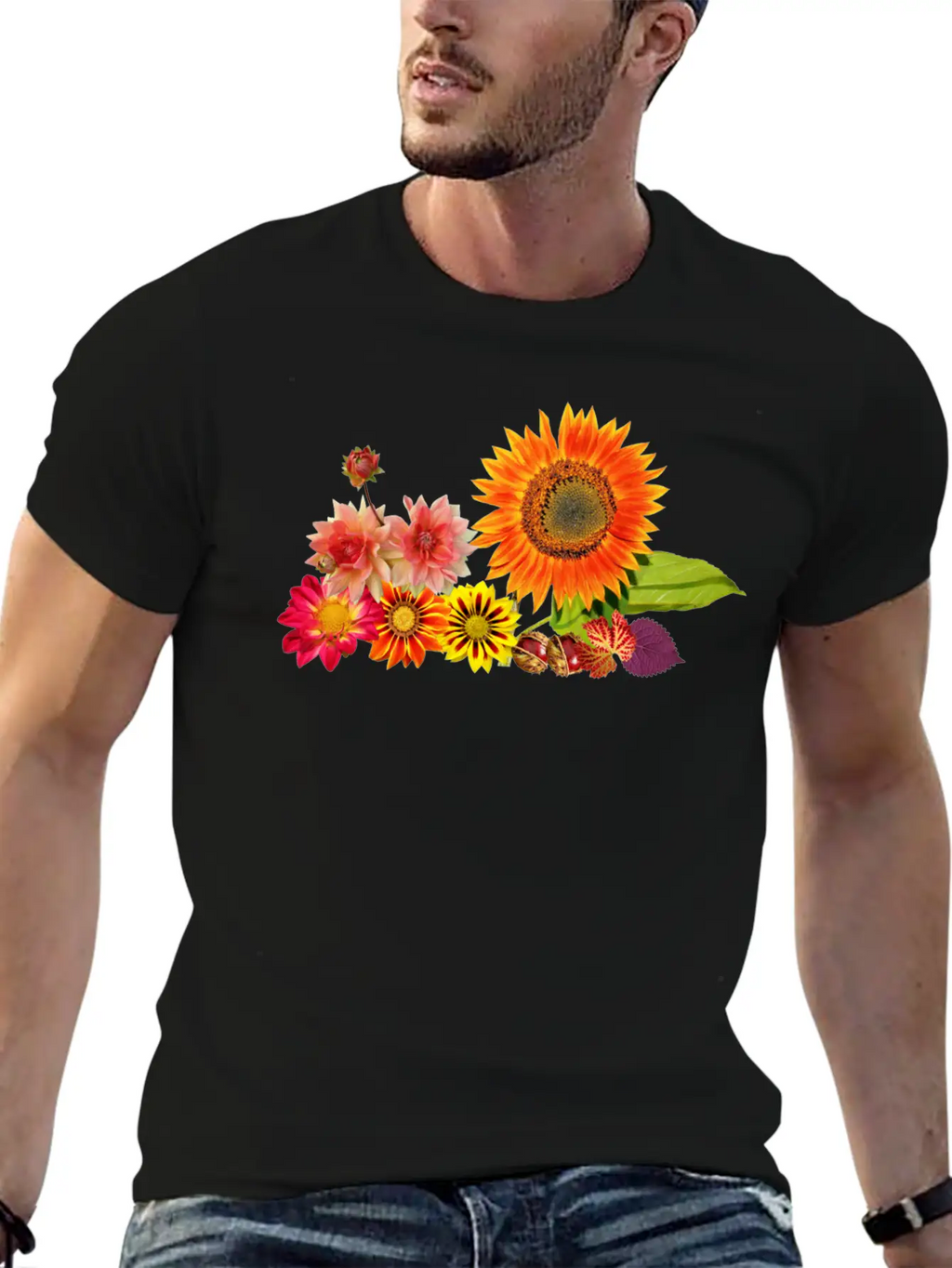 Flowers Lilies Tulips Orchids Sunflower Dahlia Ger Essential Cotton Tee For Daily Outfits – Unisex Style