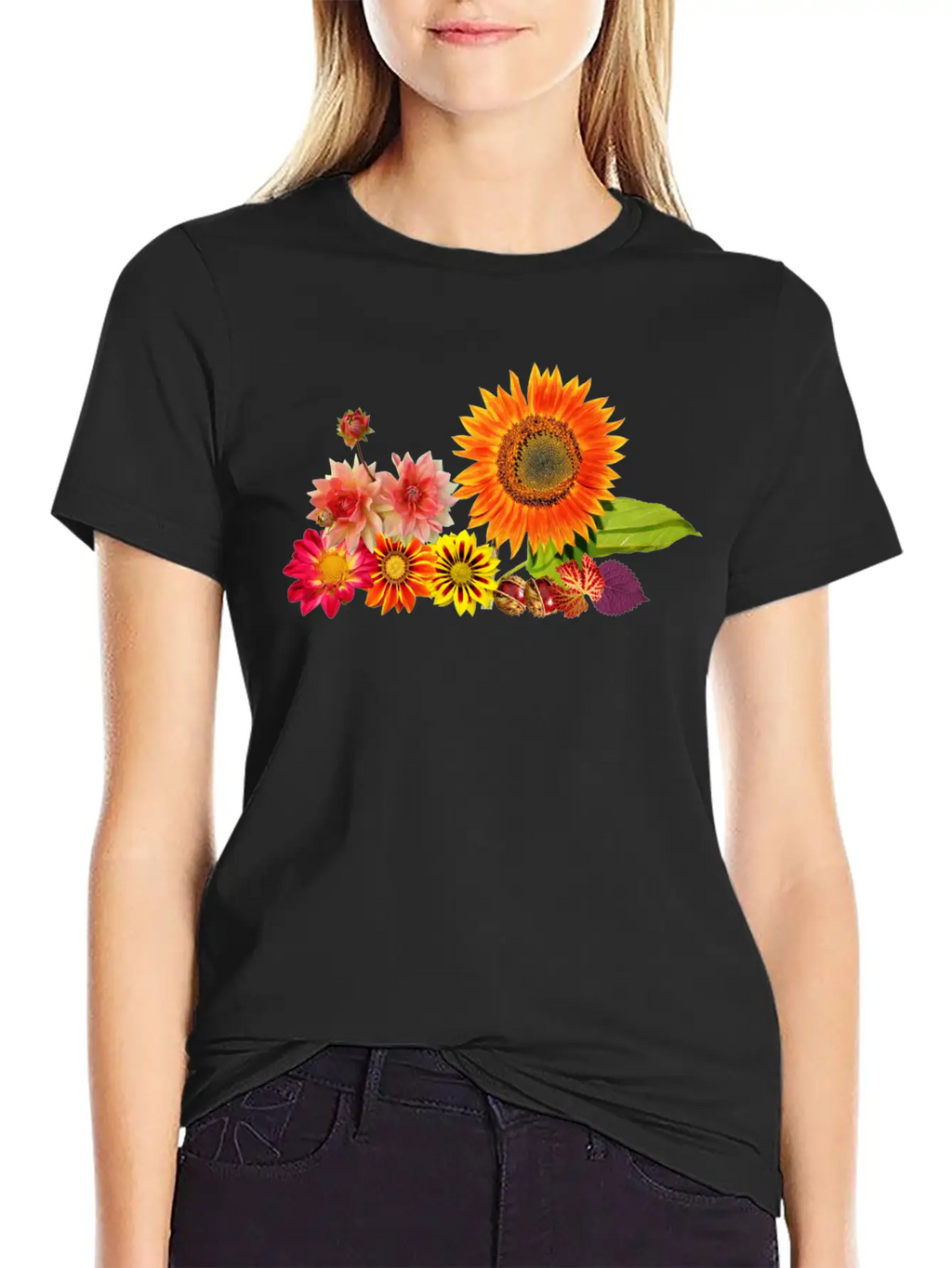 Flowers Lilies Tulips Orchids Sunflower Dahlia Ger Essential Cotton Tee For Daily Outfits – Unisex Style