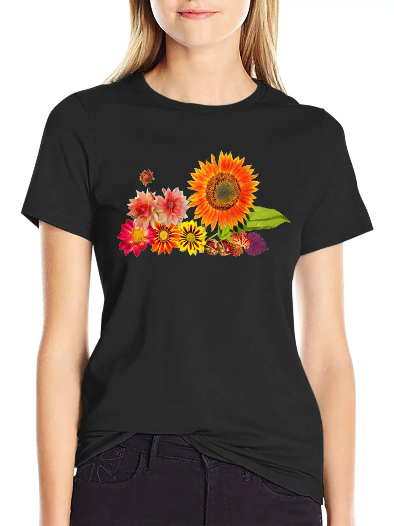 Flowers Lilies Tulips Orchids Sunflower Dahlia Ger Essential Cotton Tee For Daily Outfits – Unisex Style