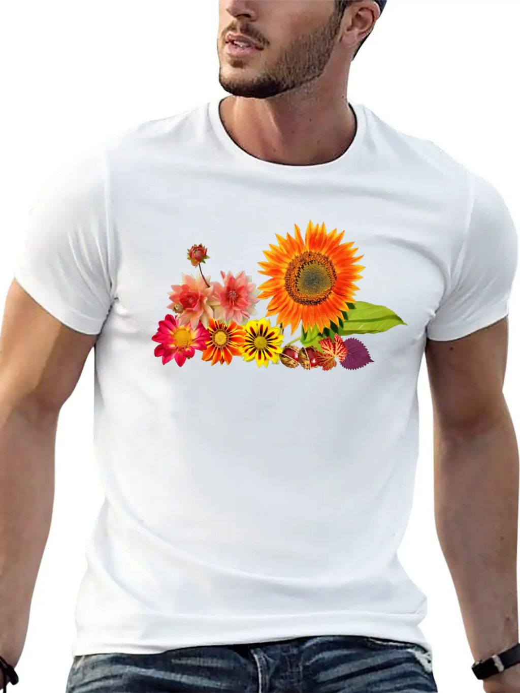 Flowers Lilies Tulips Orchids Sunflower Dahlia Ger Essential Cotton Tee For Daily Outfits – Unisex Style