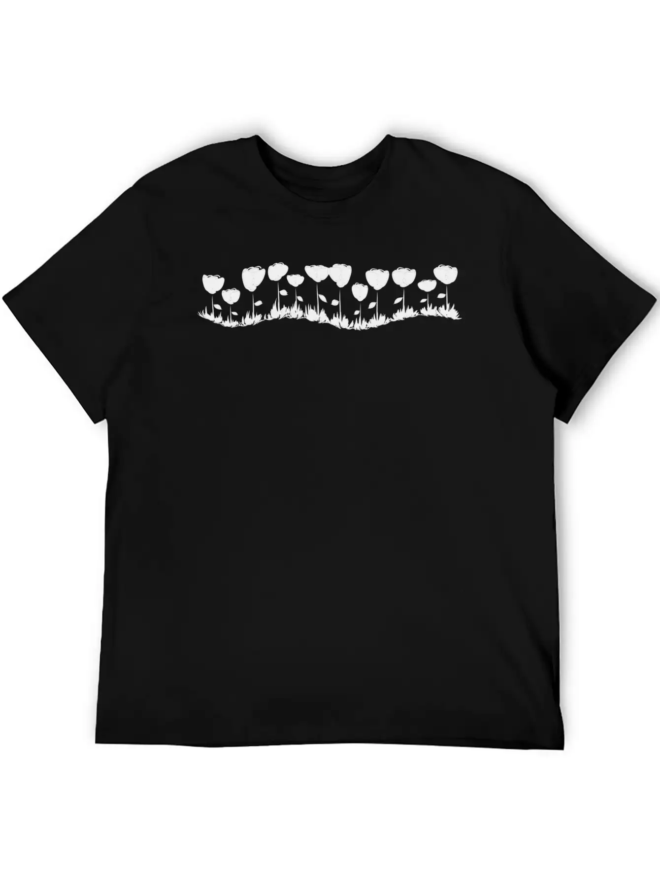 Flowers Line Wave Flower Stylish Everyday T-Shirt – Unisex Basic Cotton Tee