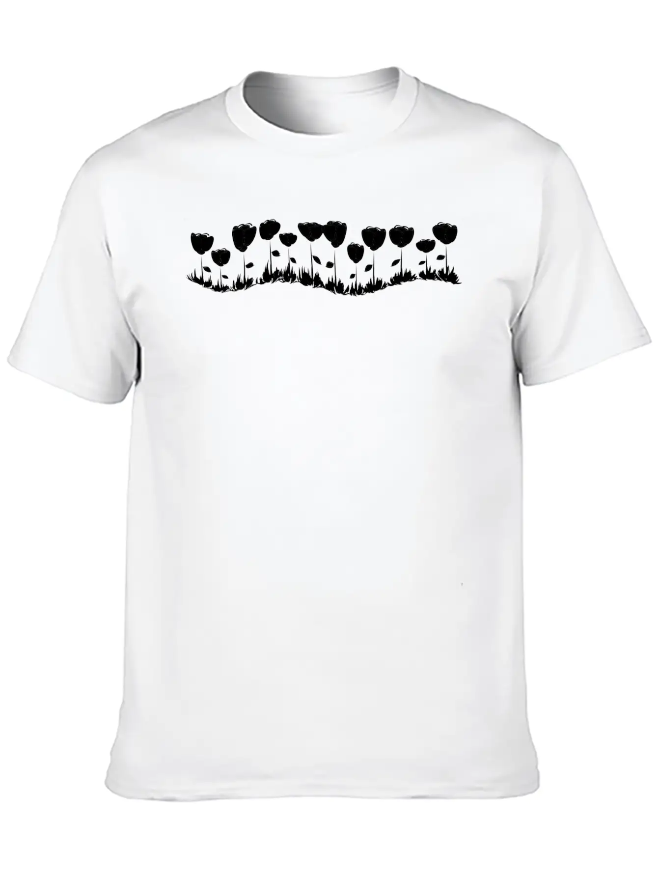 Flowers Line Wave Flower Stylish Everyday T-Shirt – Unisex Basic Cotton Tee