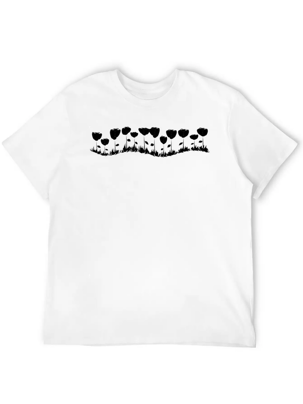 Flowers Line Wave Flower Stylish Everyday T-Shirt – Unisex Basic Cotton Tee