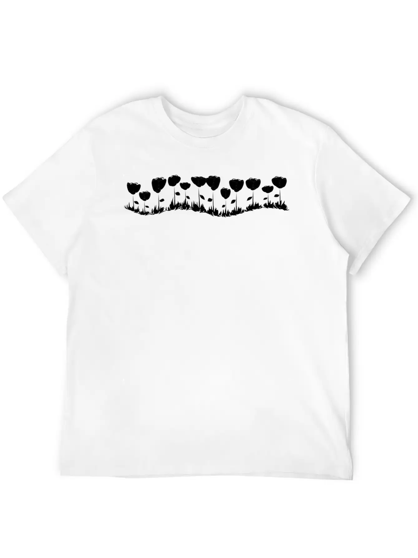 Flowers Line Wave Flower Stylish Everyday T-Shirt – Unisex Basic Cotton Tee