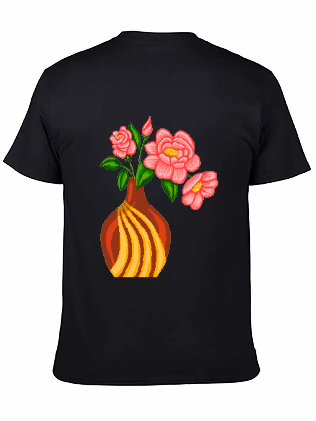 Flowers Sticker Essential Cotton Tee For Daily Outfits – Unisex Style