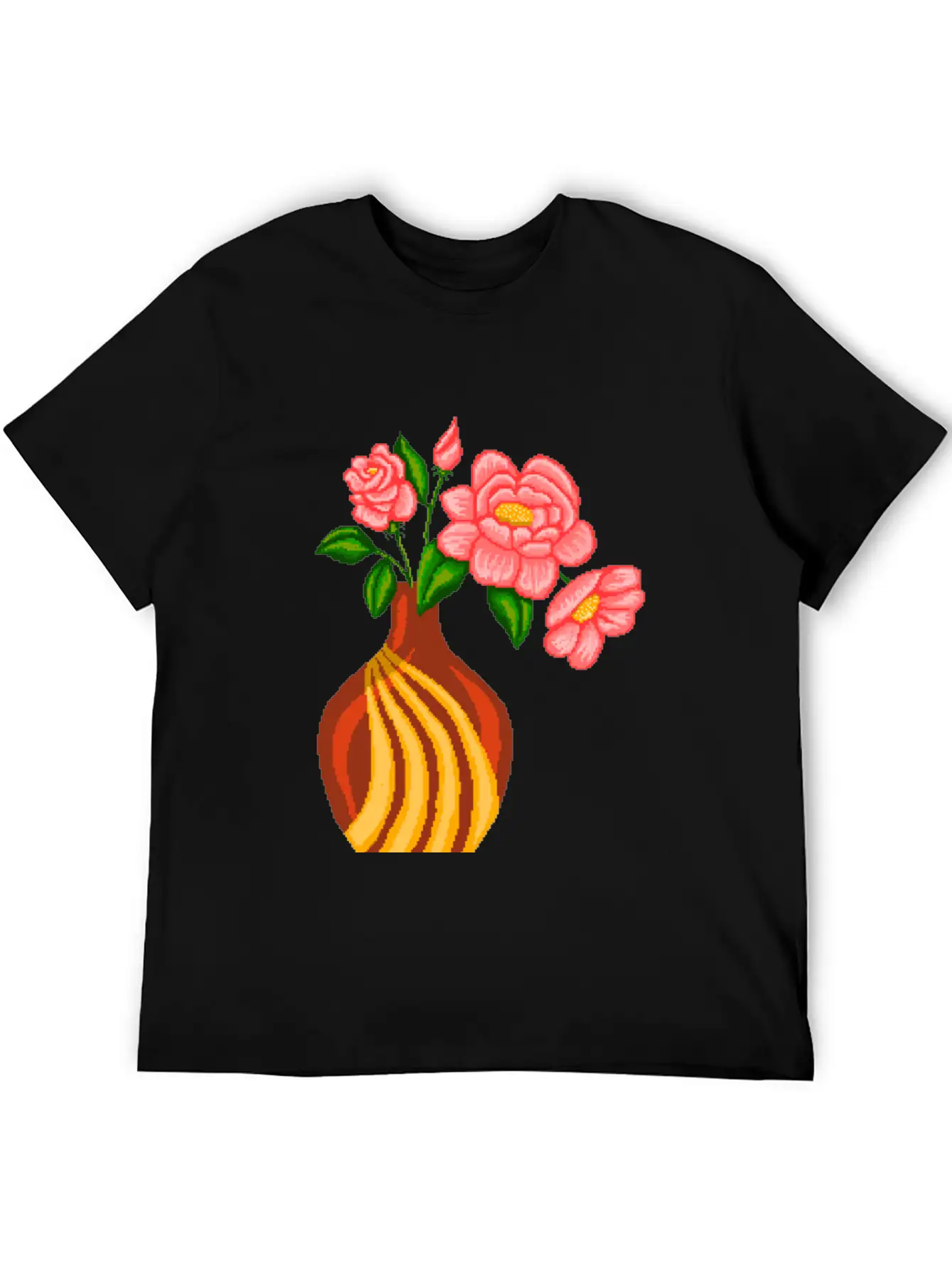 Flowers Sticker Essential Cotton Tee For Daily Outfits – Unisex Style
