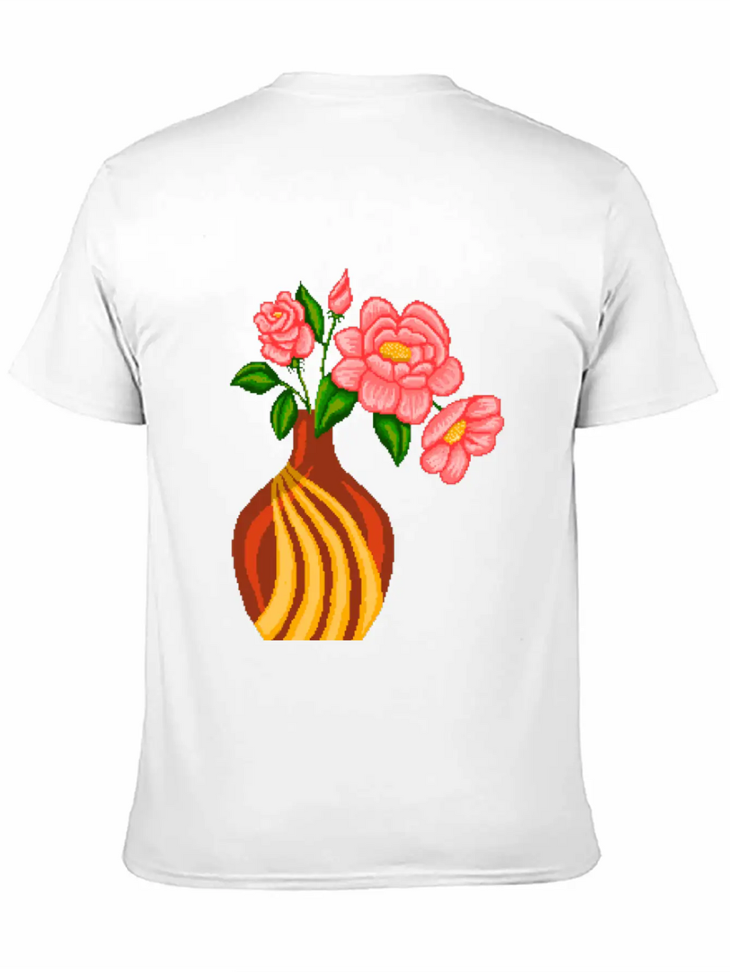 Flowers Sticker Essential Cotton Tee For Daily Outfits – Unisex Style