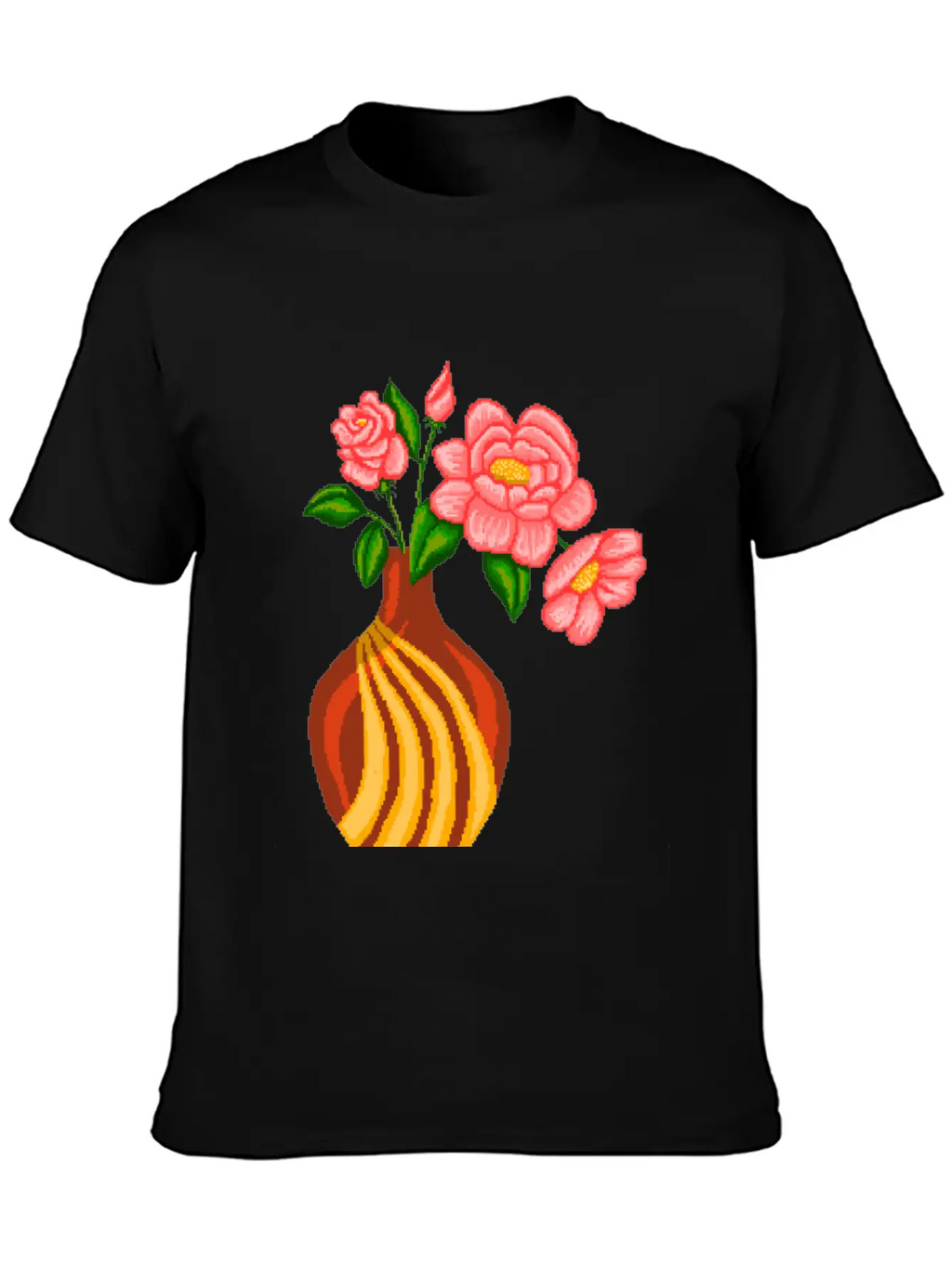 Flowers Sticker Essential Cotton Tee For Daily Outfits – Unisex Style