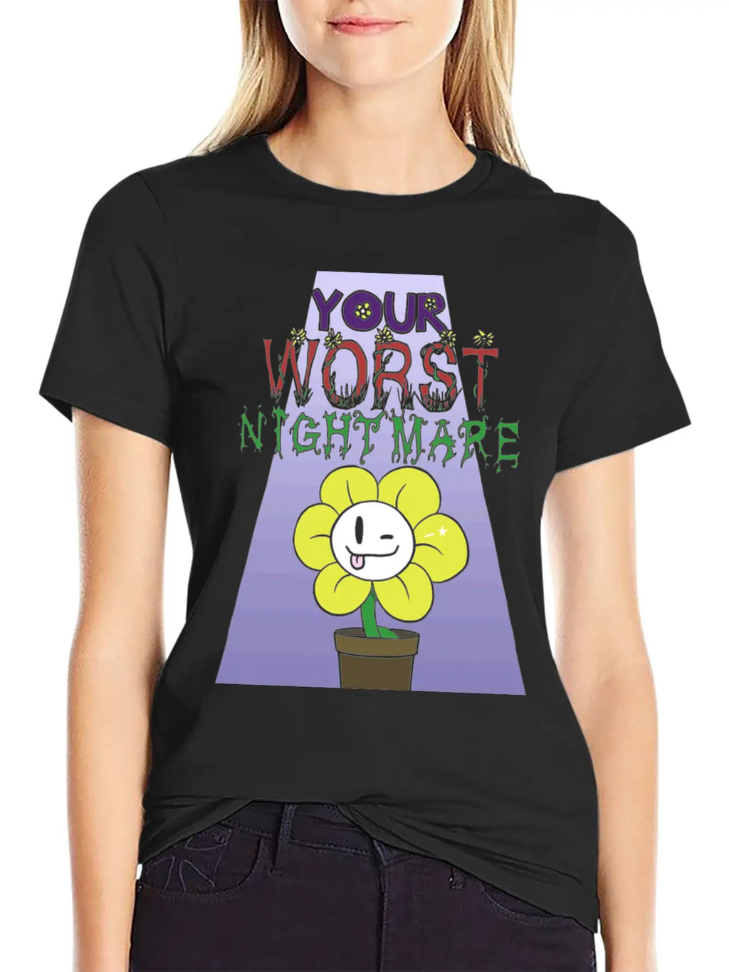 Flowey Is Your Worst Nightmare Stylish Everyday T-Shirt – Unisex Basic Cotton Tee