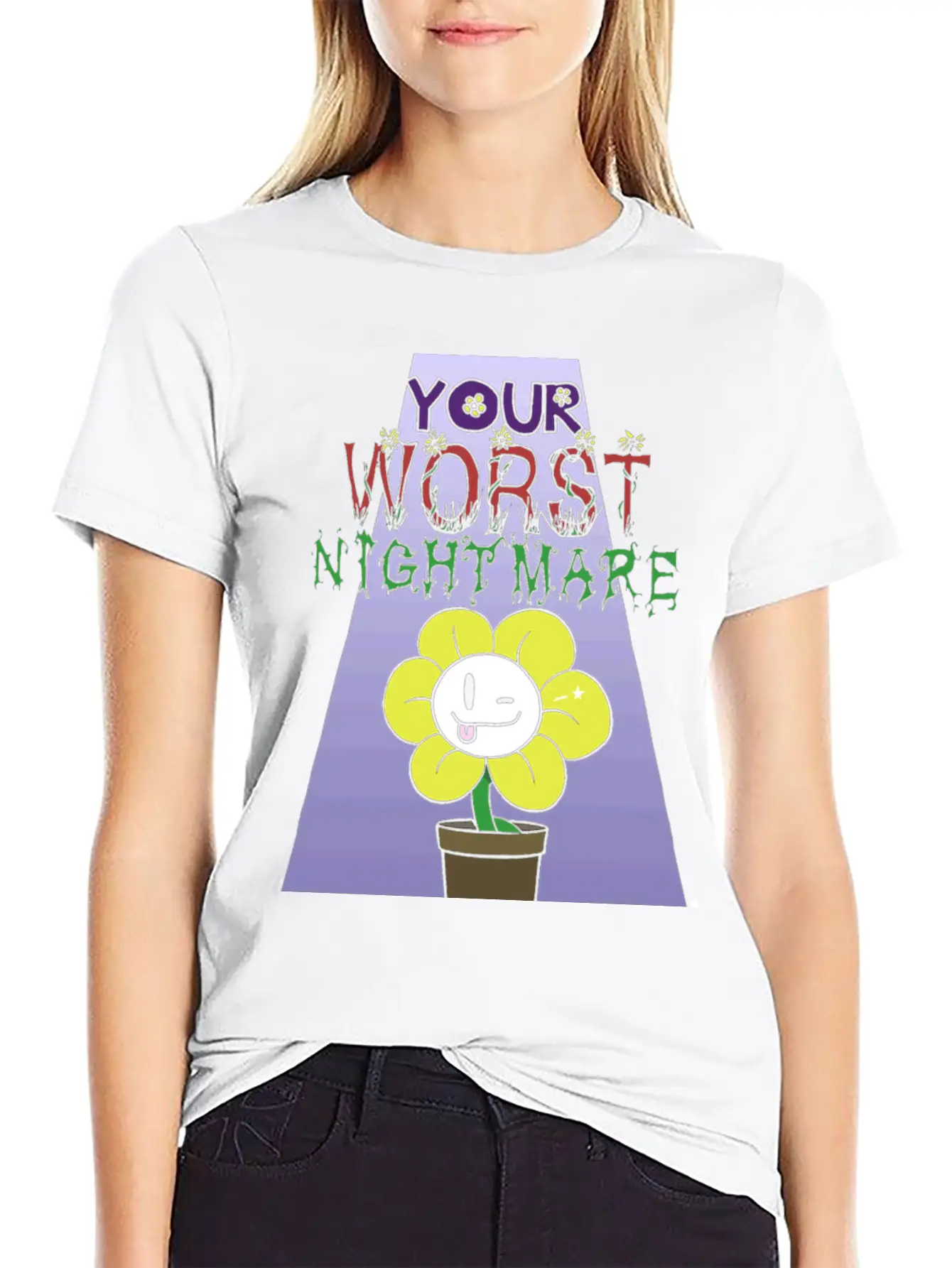 Flowey Is Your Worst Nightmare Stylish Everyday T-Shirt – Unisex Basic Cotton Tee