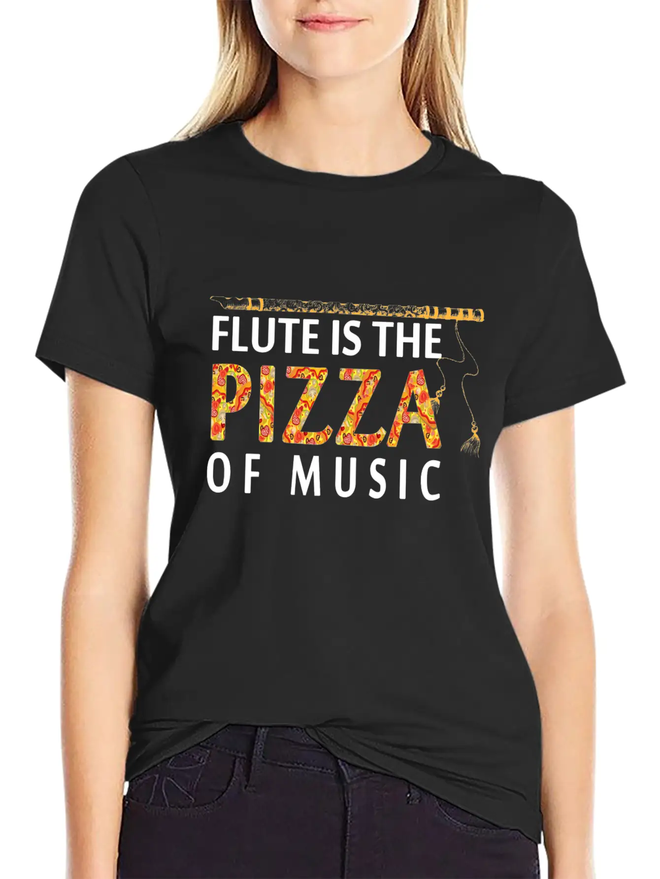 Flute Is The Pizza Of Music Classic Cotton Tee – Unisex Comfort For Any Season