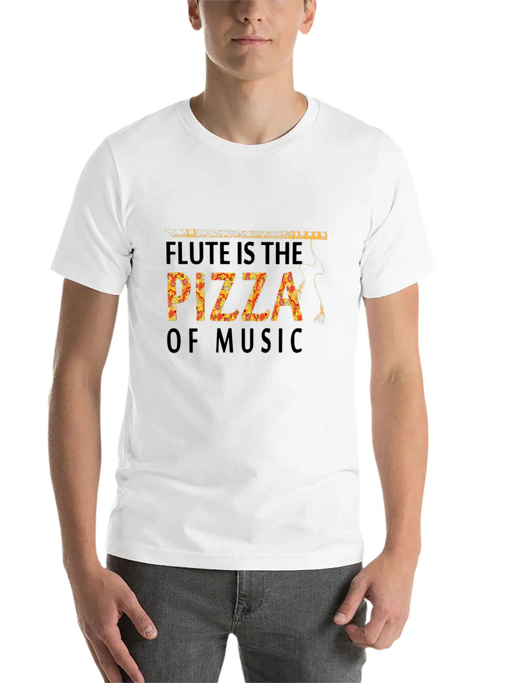 Flute Is The Pizza Of Music Classic Cotton Tee – Unisex Comfort For Any Season