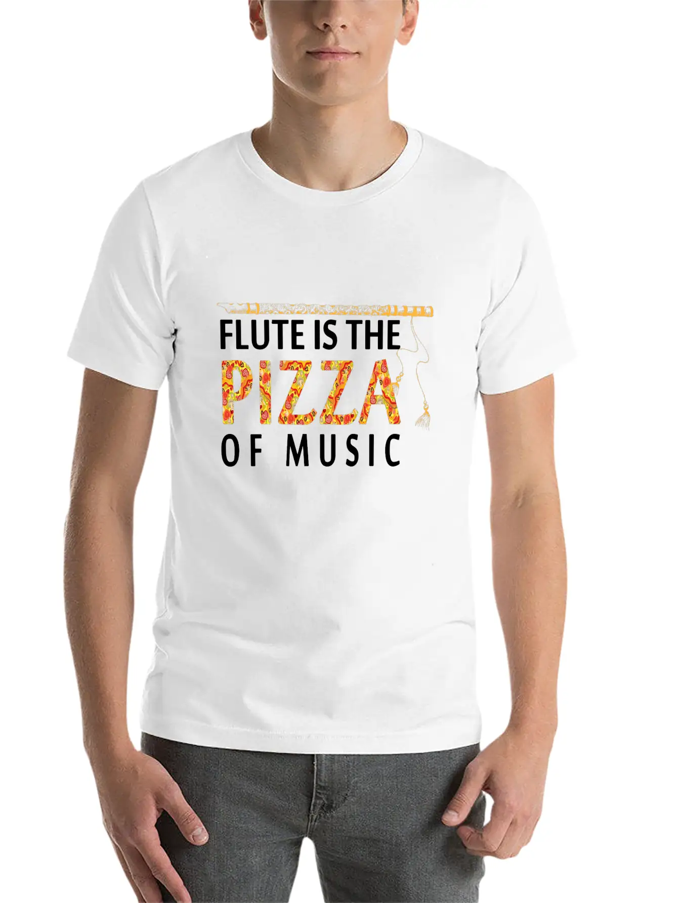 Flute Is The Pizza Of Music Classic Cotton Tee – Unisex Comfort For Any Season