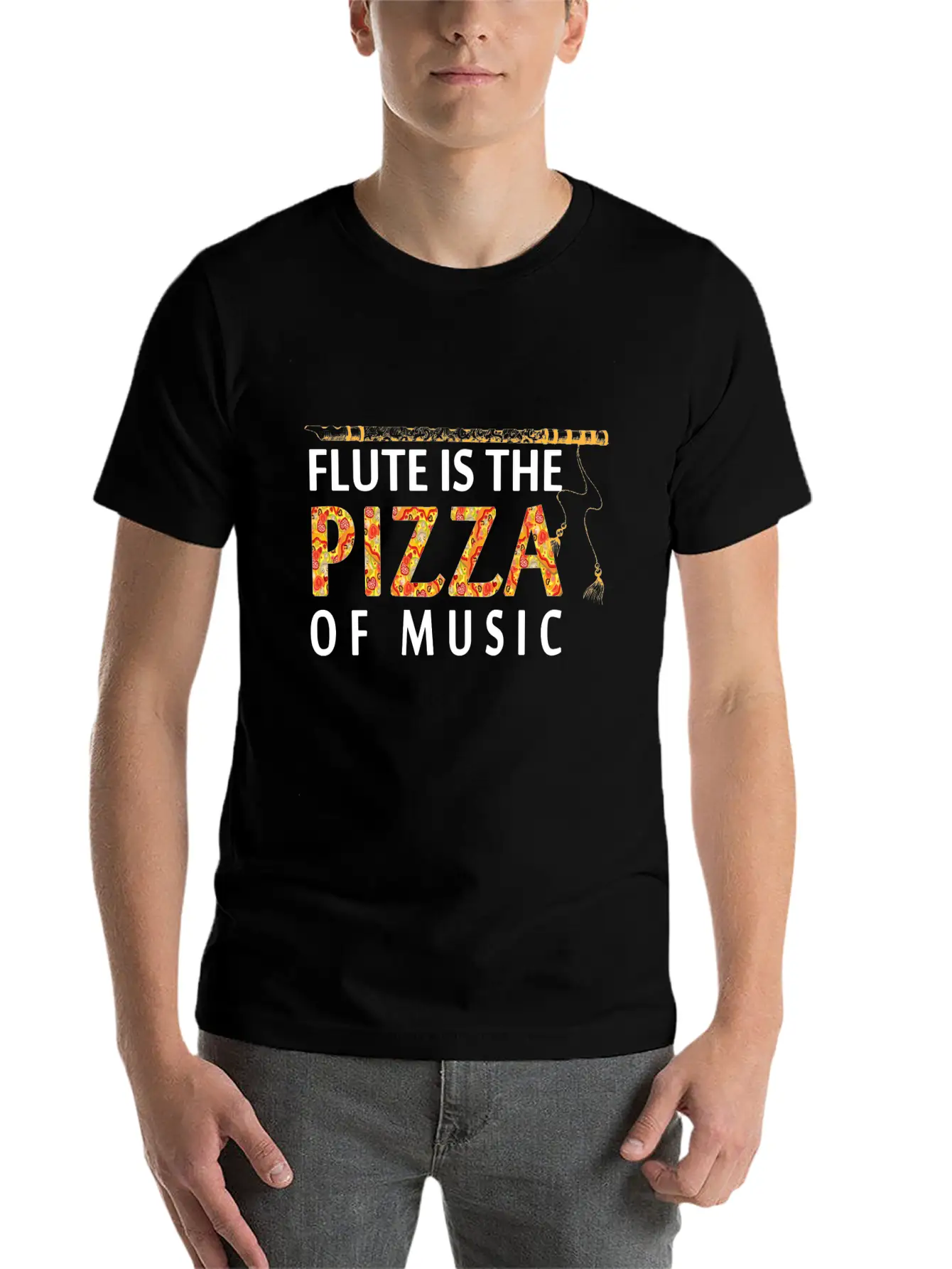 Flute Is The Pizza Of Music Classic Cotton Tee – Unisex Comfort For Any Season