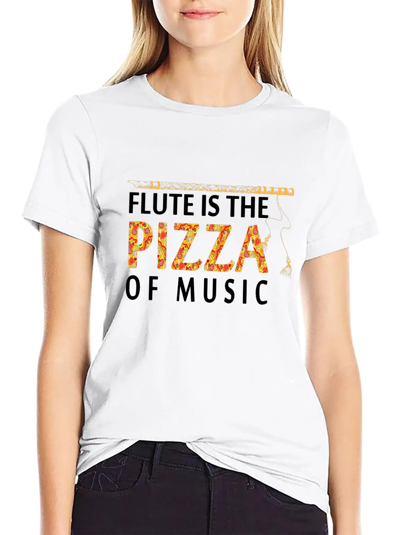 Flute Is The Pizza Of Music Classic Cotton Tee – Unisex Comfort For Any Season