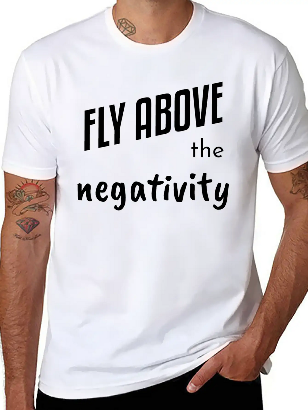 Fly Above Negativity Mindfulness Spiritual Classic Cotton Tee – Unisex Comfort For Any Season