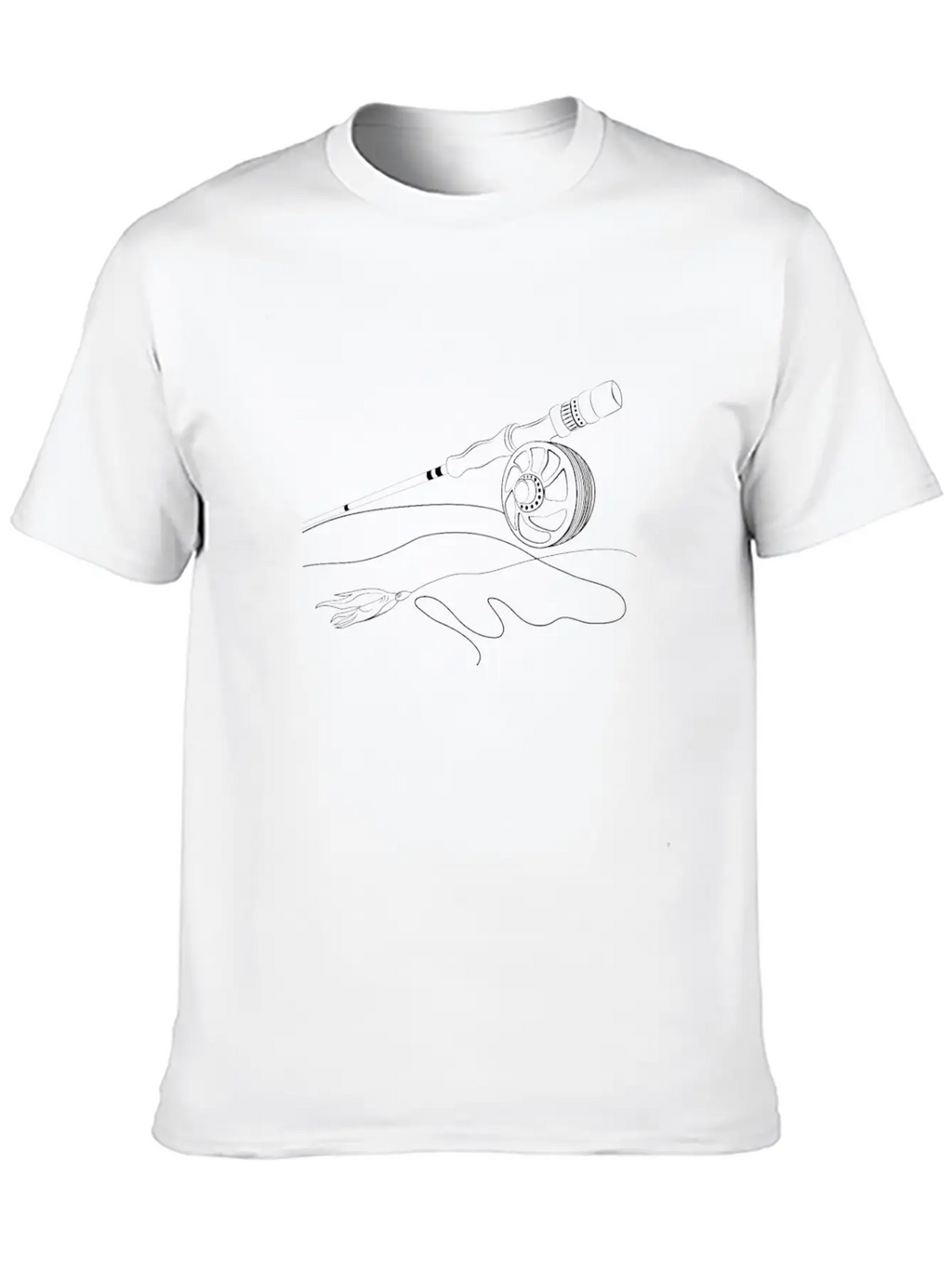 Fly Fishing Rod And Fly For Fly Fishermens Basic Graphic T-Shirt – Daily Comfort In Soft Cotton