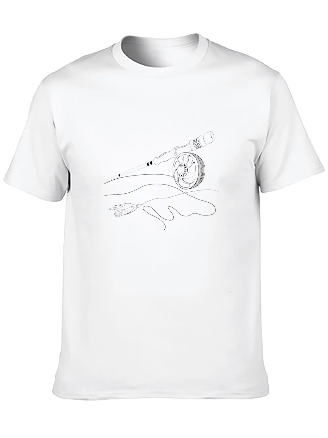 Fly Fishing Rod And Fly For Fly Fishermens Basic Graphic T-Shirt – Daily Comfort In Soft Cotton