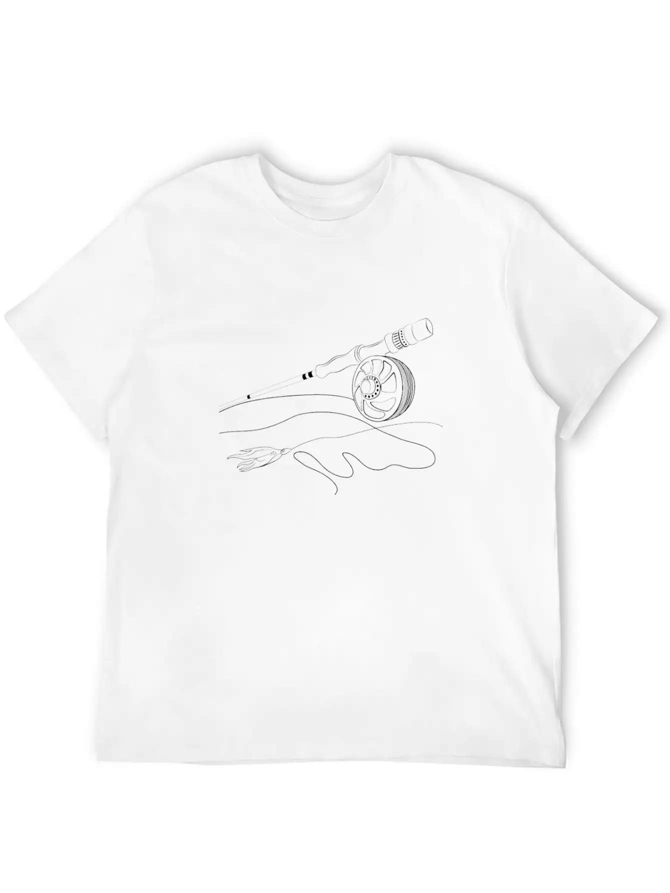 Fly Fishing Rod And Fly For Fly Fishermens Basic Graphic T-Shirt – Daily Comfort In Soft Cotton