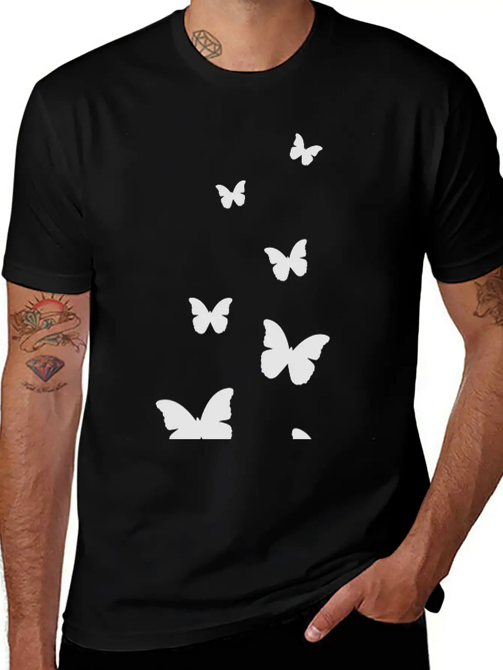 Flying Butterflies Breathable Graphic T-Shirt – Perfect For Casual Days