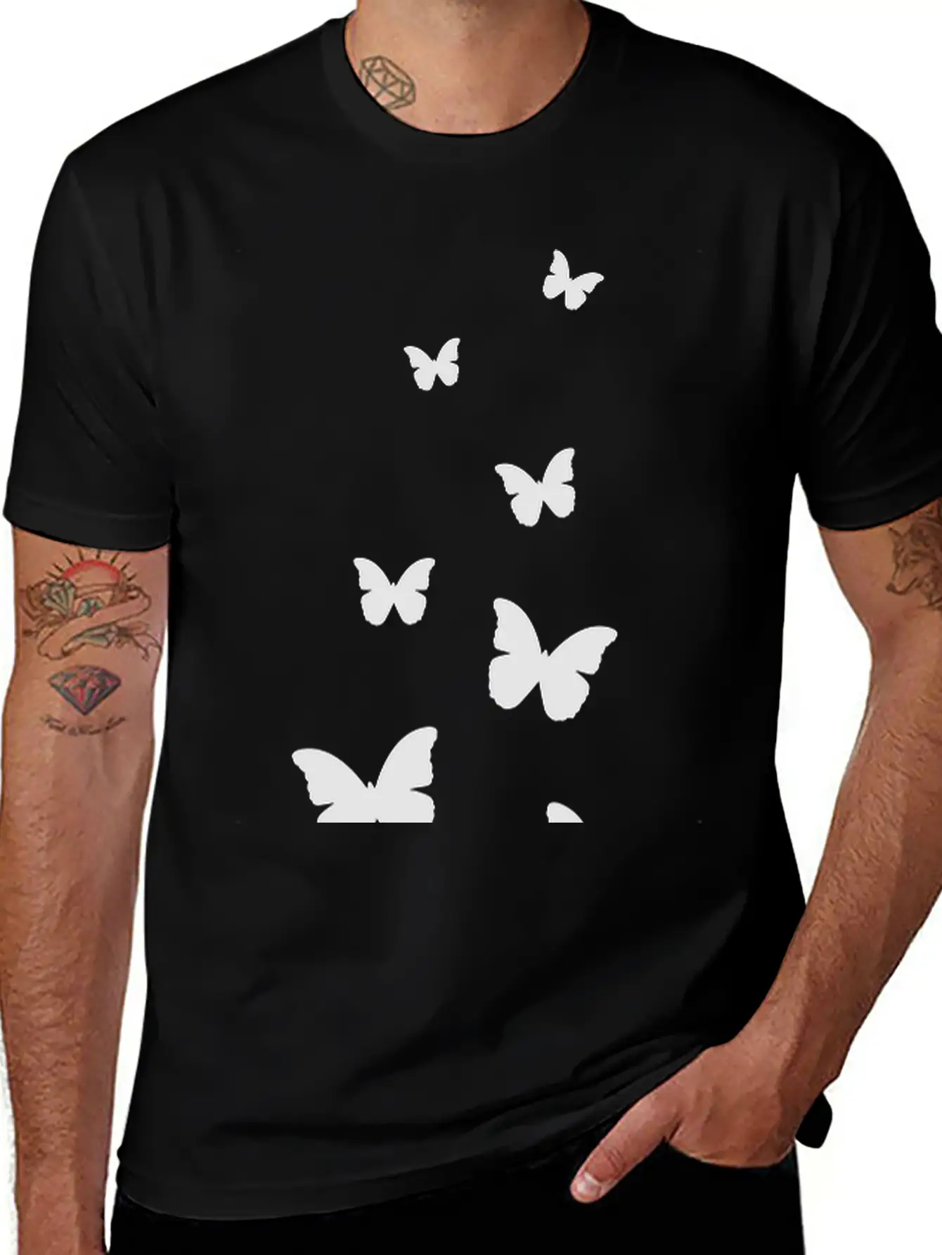 Flying Butterflies Breathable Graphic T-Shirt – Perfect For Casual Days