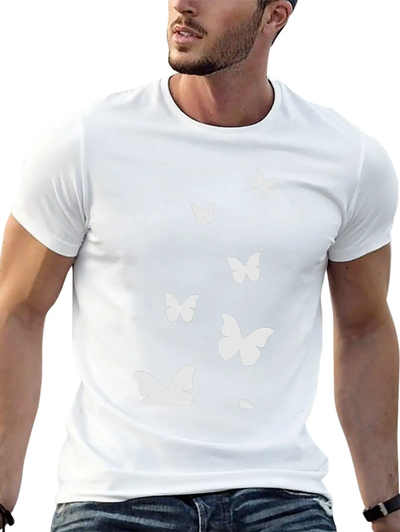 Flying Butterflies Breathable Graphic T-Shirt – Perfect For Casual Days